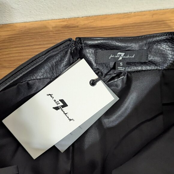 7 FOR ALL MANKIND FAUX Leather Skirt SIZE SMALL - Picture 5 of 7